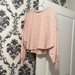 Pink Lily Blush Striped Long Sleeve Top